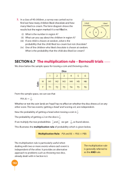 SECTION 6.7 The multiplication rule Bernoulli trials