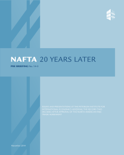 PIIE Briefing 14-3: NAFTA 20 Years Later