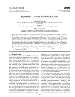 Dynamic Catalog Mailing Policies