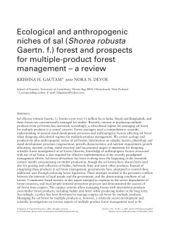 Ecological and anthropogenic niches of sal (Shorea robusta Gaertn