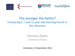Comparing 5, 7 and 11 year olds learning French in the classroom