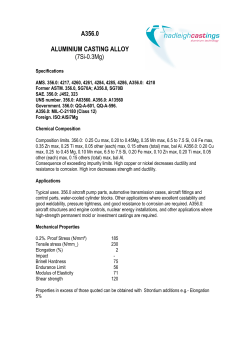 A356.0 ALUMINIUM CASTING ALLOY (7Si-0.3