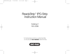 ReadyStrip&trade; IPG Strip Instruction Manual - Bio-Rad