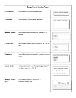 Google Forms Question Types Short answer respondents provide