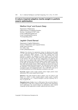 A nature inspired adaptive inertia weight in particle swarm
