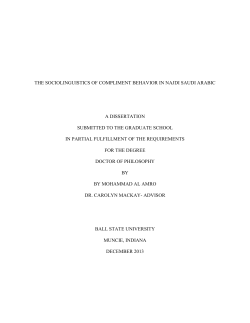 THE SOCIOLINGUISTICS OF COMPLIMENT BEHAVIOR IN NAJDI