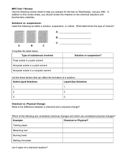 MP2 Test 1 Review: Use the following review sheet to help you