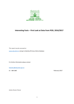 Interesting Facts &ndash; First Look at Data from POD, 2016/2017