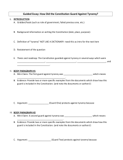 Guided Essay: How Did the Constitution Guard Against Tyranny?