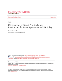 Observations on Soviet Perestroika and Implications for Soviet