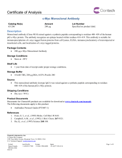c-Myc Monoclonal Antibody Certificate of Analysis