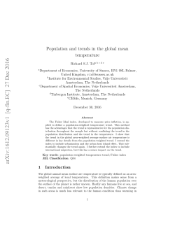 Population and trends in the global mean temperature