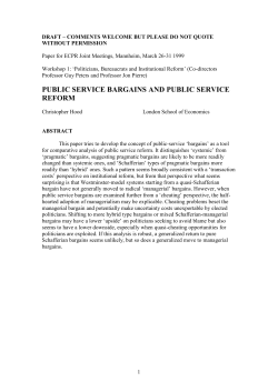 Public Service Bargains and Public Service Reform