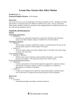 Lesson One: Factors that Affect Motion - safer-sim