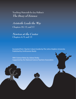 The Story of Science Aristotle Leads the Way Newton at the Center