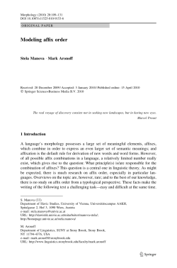 Modeling affix order - Stony Brook Linguistics