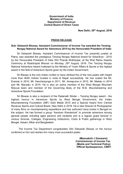 Government of India Ministry of Finance Department of Revenue