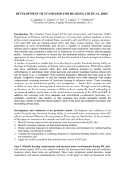Standards for hearing-critical jobs