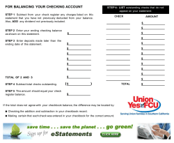 FOR BALANCING YOUR CHECKING ACCOUNT ( $ )