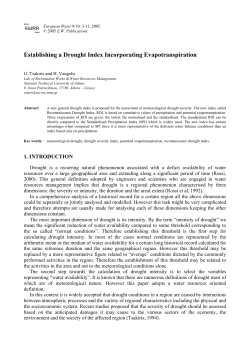Establishing a Drought Index Incorporating Evapotranspiration