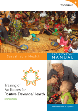 MANUAL Training of Facilitators for Positive Deviance/Hearth