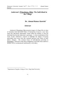 Anderson`s Winesburg, Ohio: The Individual in the Village Dr