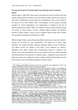 Familiar letters from Nicholas Faunt to Anthony Bacon