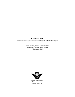 Food Miles - Region of Waterloo Public Health