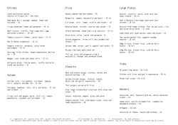 Pizza Classics Entrees Salads Large Plates Sides Dessert