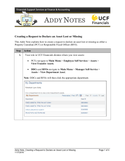 Creating a Request to Declare an Asset Lost or Missing