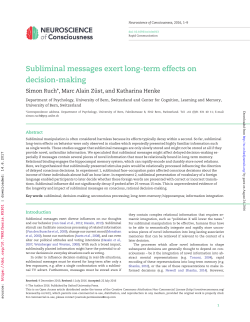 Subliminal messages exert long-term effects on decision