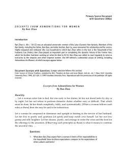 Admonitions for Women - Asia for Educators