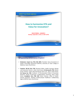 How to harmonize HTA and Value for innovation?