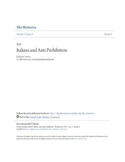 Italians and Anti Prohibition - La Salle University Digital Commons