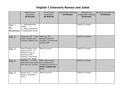 English I Intensive Romeo and Juliet