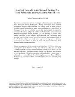 Interbank Networks and the Panic of 1893