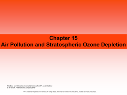 Chapter 15 Air Pollution and Stratospheric Ozone Depletion