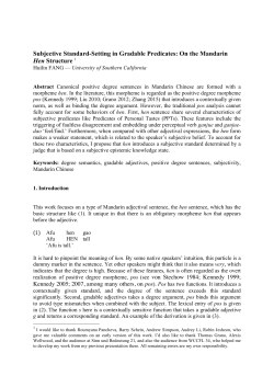 Subjective Standard-Setting in Gradable Predicates