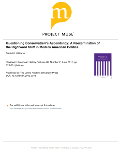 Questioning Conservatism`s Ascendancy: A Reexamination of the