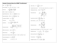 Sample Formula Sheet for CIMA Certification1
