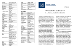 Allergenic Plants in Southern Nevada