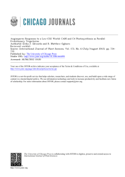 Angiosperm Responses to a Low