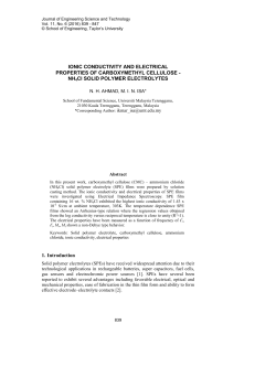 IONIC CONDUCTIVITY AND ELECTRICAL PROPERTIES OF