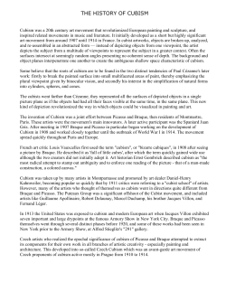 cubism history - Kuna High School Fine Arts