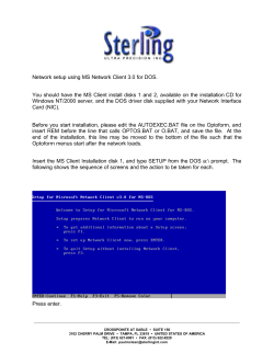 Network setup using MS Network Client 3.0 for DOS