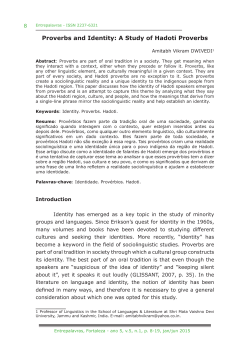 Proverbs and Identity: A Study of Hadoti Proverbs