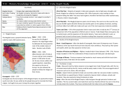 Yr 8 – History Knowledge Organiser: Unit 4 – India Depth Study