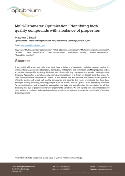 Multi-Parameter Optimization: Identifying high quality compounds