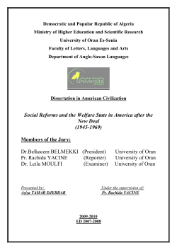 Social Reforms and the Welfare State in America after the New Deal