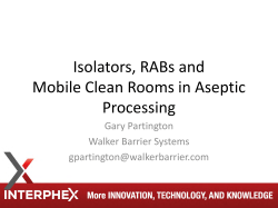 Isolators, RABs and Mobile Clean Rooms in Aseptic